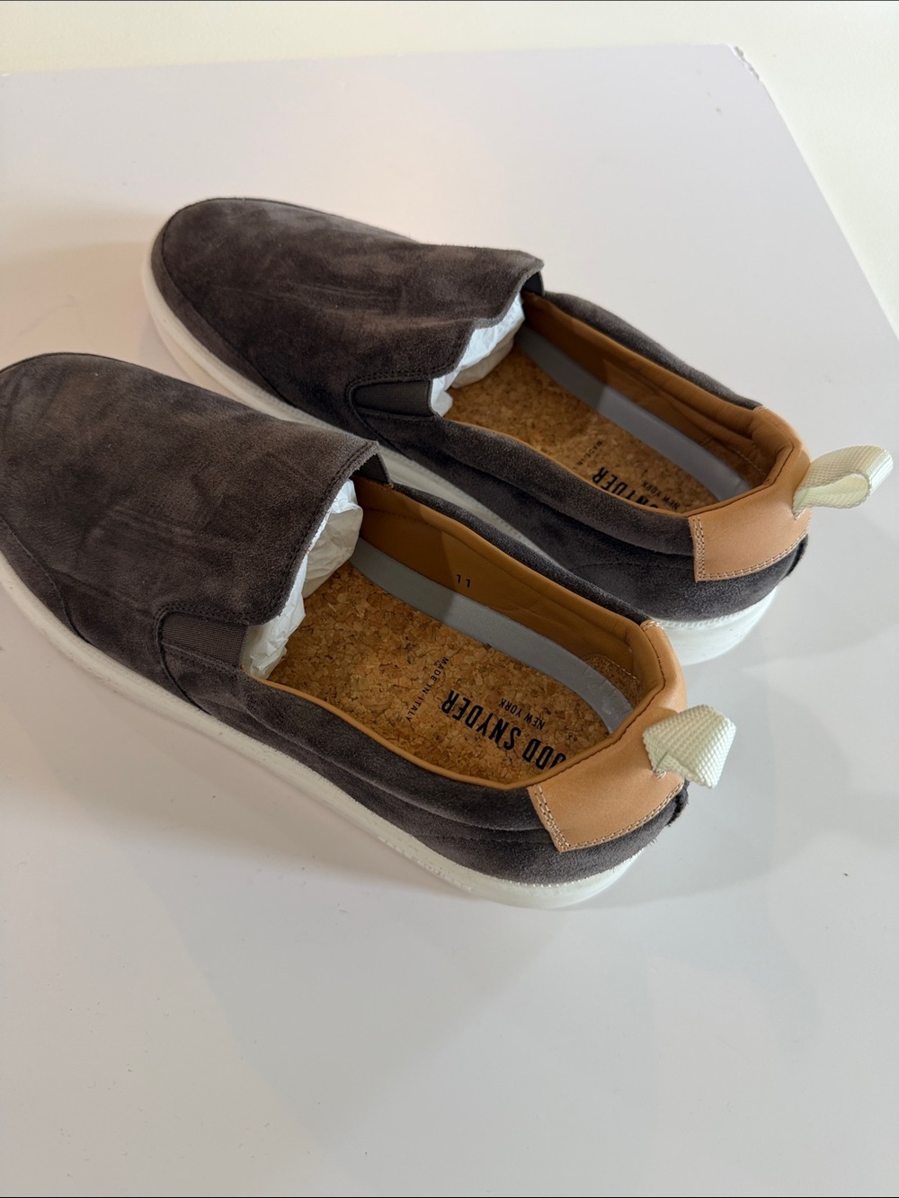 Todd Snyder Tuscan Slip-On Sneakers in Charcoal Gray Sz 11.  NWOB Bag5